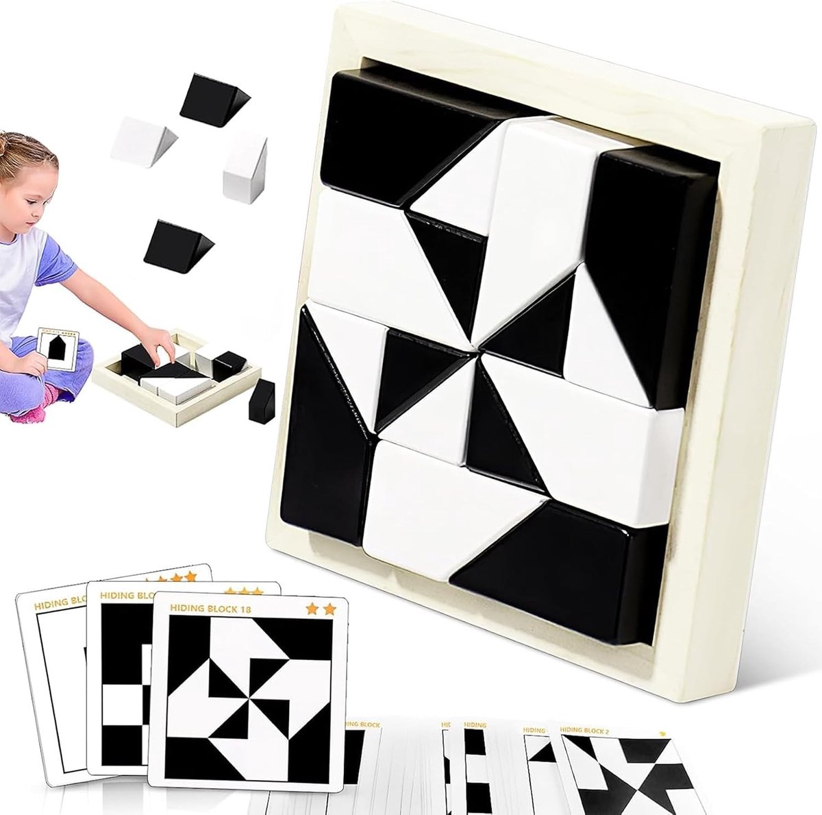 Geometrische Puzzel van Hout voor Kinderen vanaf 3 Jaar - Educatief Speelgoed met Vormen en Kleuren voor Creatieve Ontwikkeling