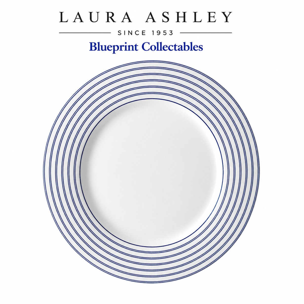 Laura Ashley Blueprint Collectables Borden - Plat - Ø 23cm - Candy Stripe - Dinerborden & Ontbijtborden - Kerstservies
