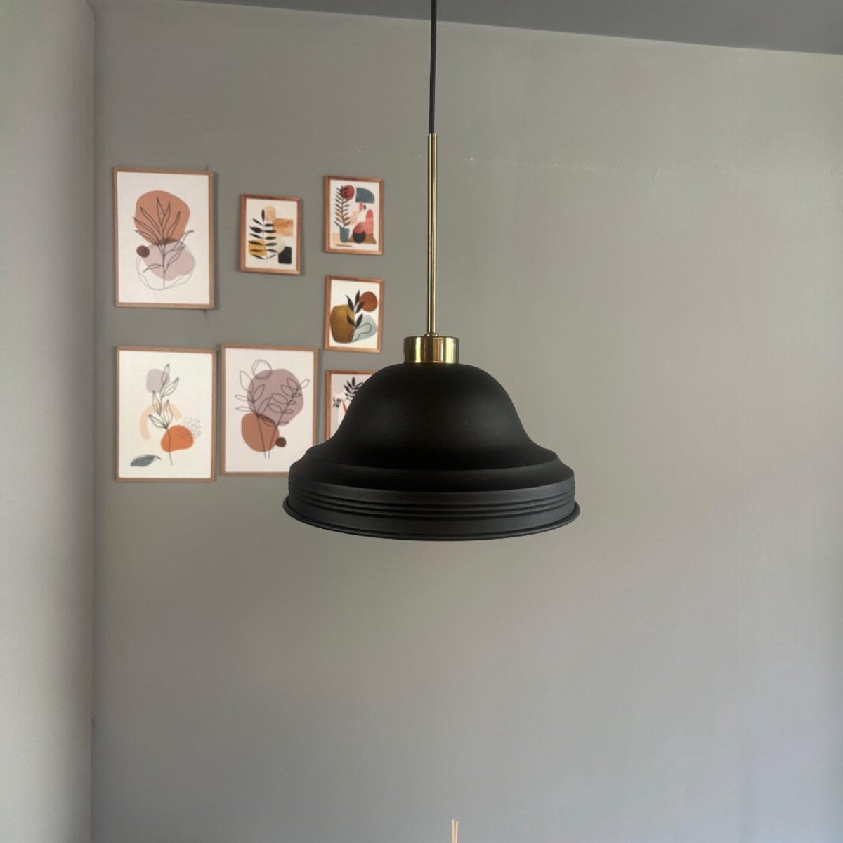 Bamyum Asletl hanglamp, industriële Modern stijl, Ø40 cm, zwart metalen lamp