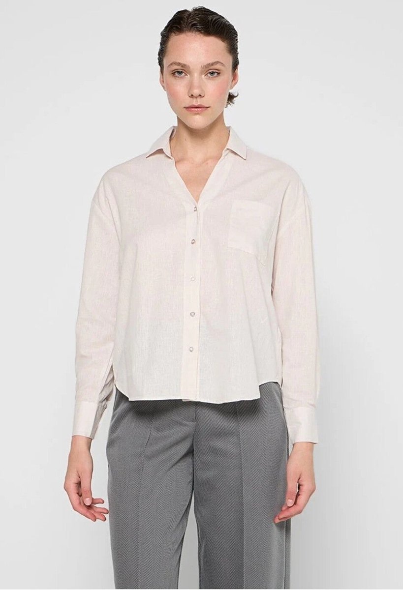 Mexx linen long sleeve blouse M