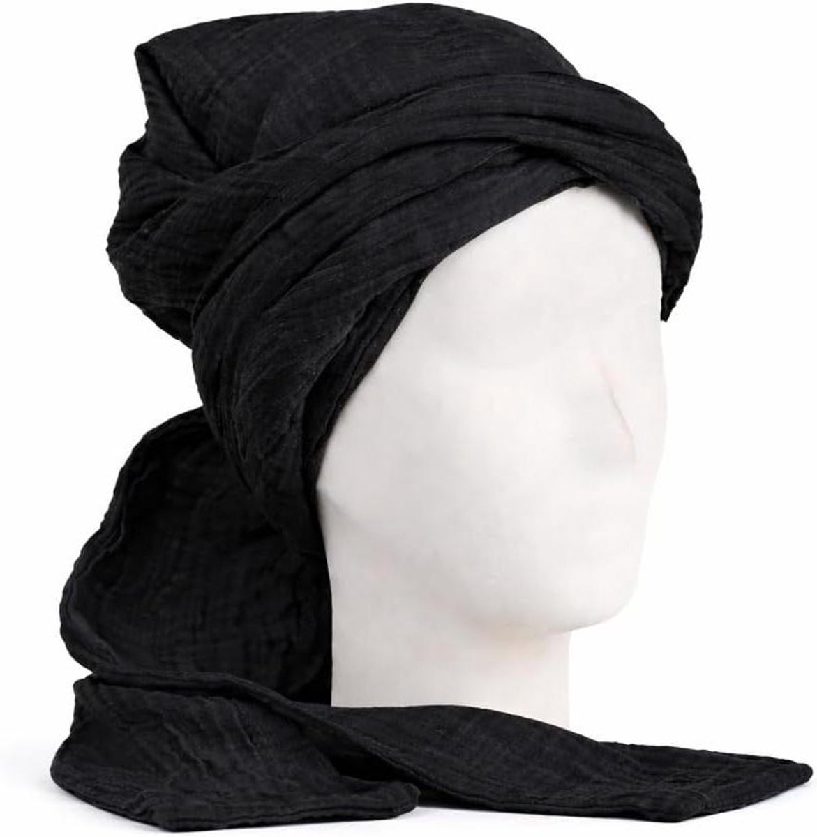 Plopdoek voor Krullen - Haardroogdoek Hydrofiel - Haar Drogen - Zonder Pluis - 62 x 2.05 cm - Zwart