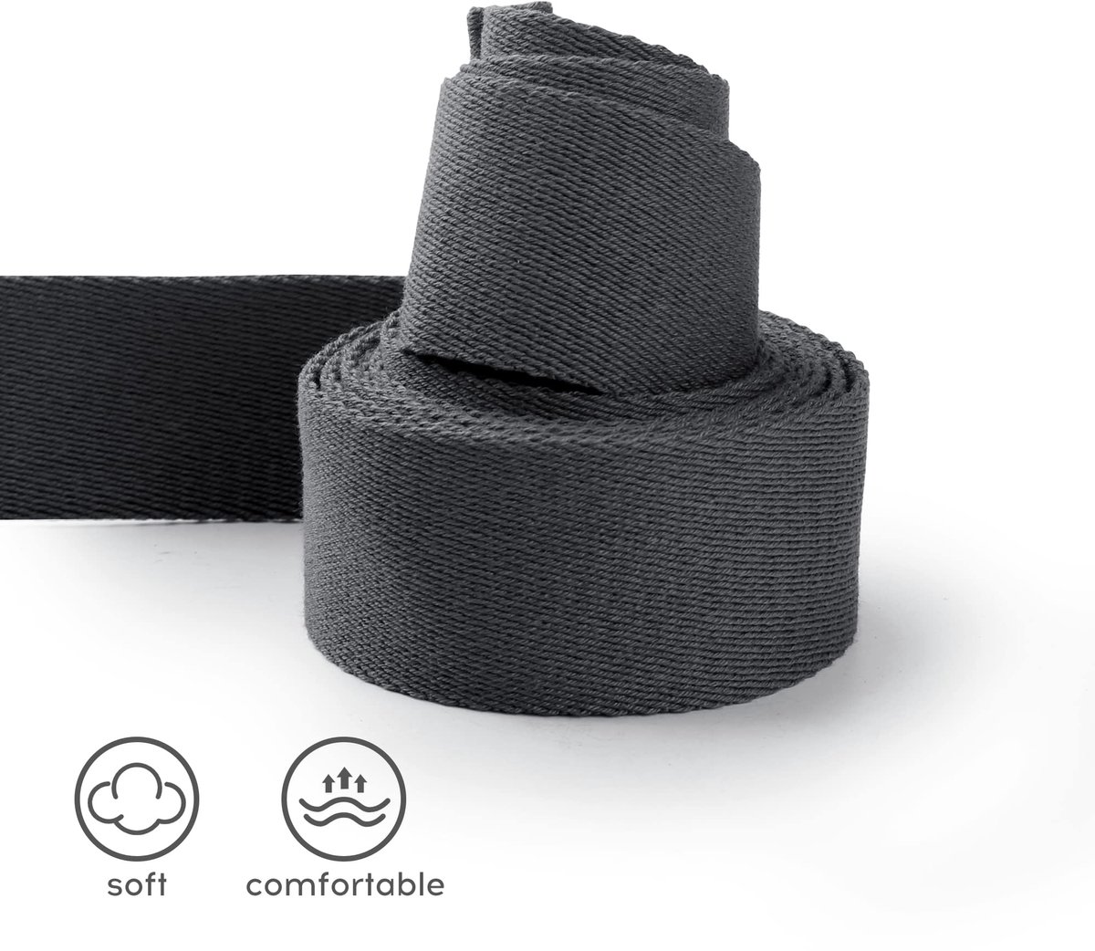 SnelShoppen - Verstelbare Yoga Riem 1.85/2.5M, D-Ring Gesp Pilates Stretch Riemen, Natuurlijk Katoen, Verbeter Lichaamsflexibiliteit, Ideaal voor Thui