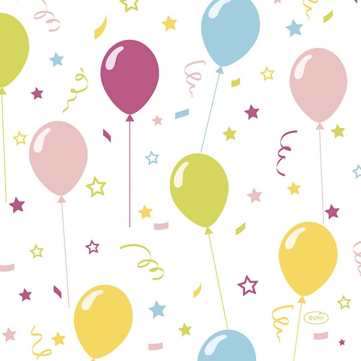 Servetten Ballonnen - Feest Servetten - Papieren Servetten 33x33 cm - 3 Laags - 20 Stuks