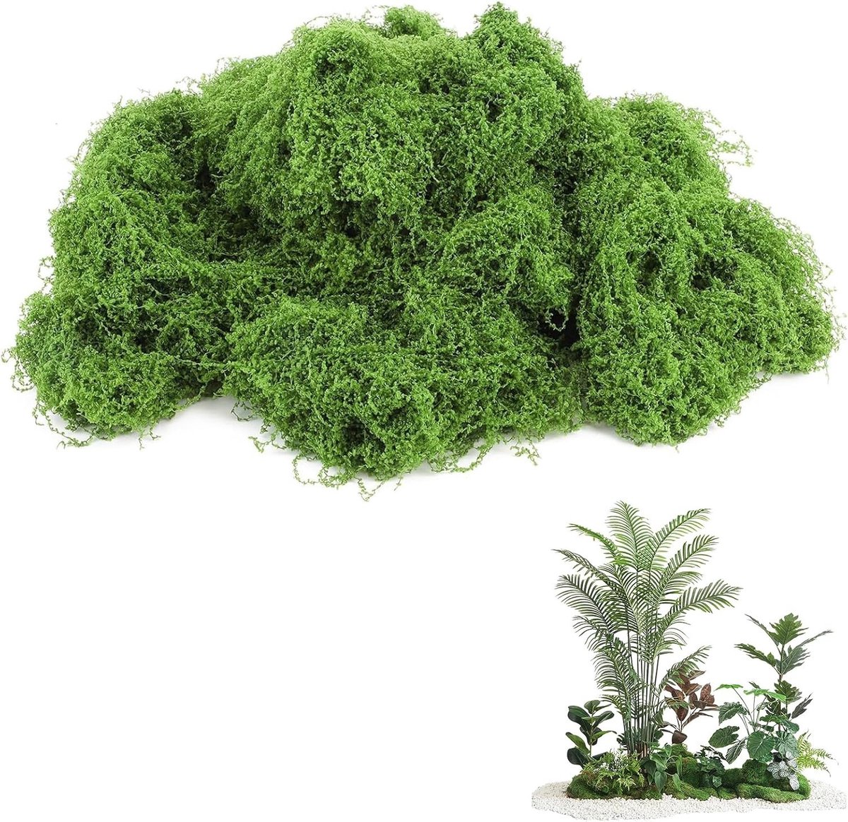 Kunstmos voor Creatieve Projecten, Decoratie en Modelbouw, Groen IJslands Mos voor Unieke Mosschilderijen en Mini Decoraties