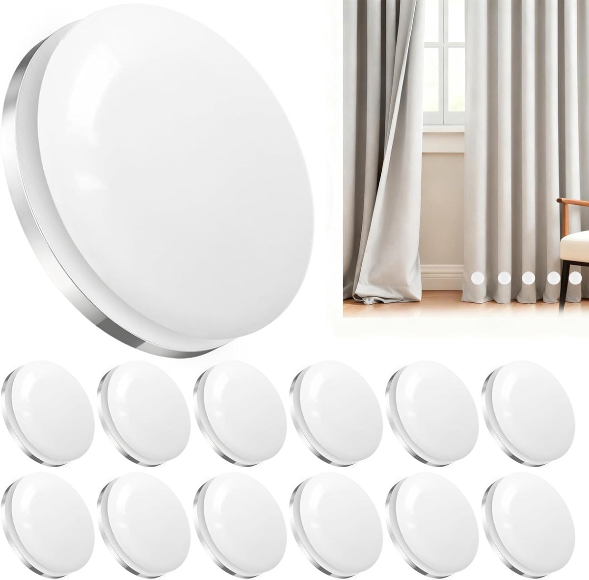 SnelShoppen - 12 Stuks Magnetische Gordijn Gewichten Rond Waterdicht Douchegordijn Tafelkleed Buitengebruik PVC 4 cm