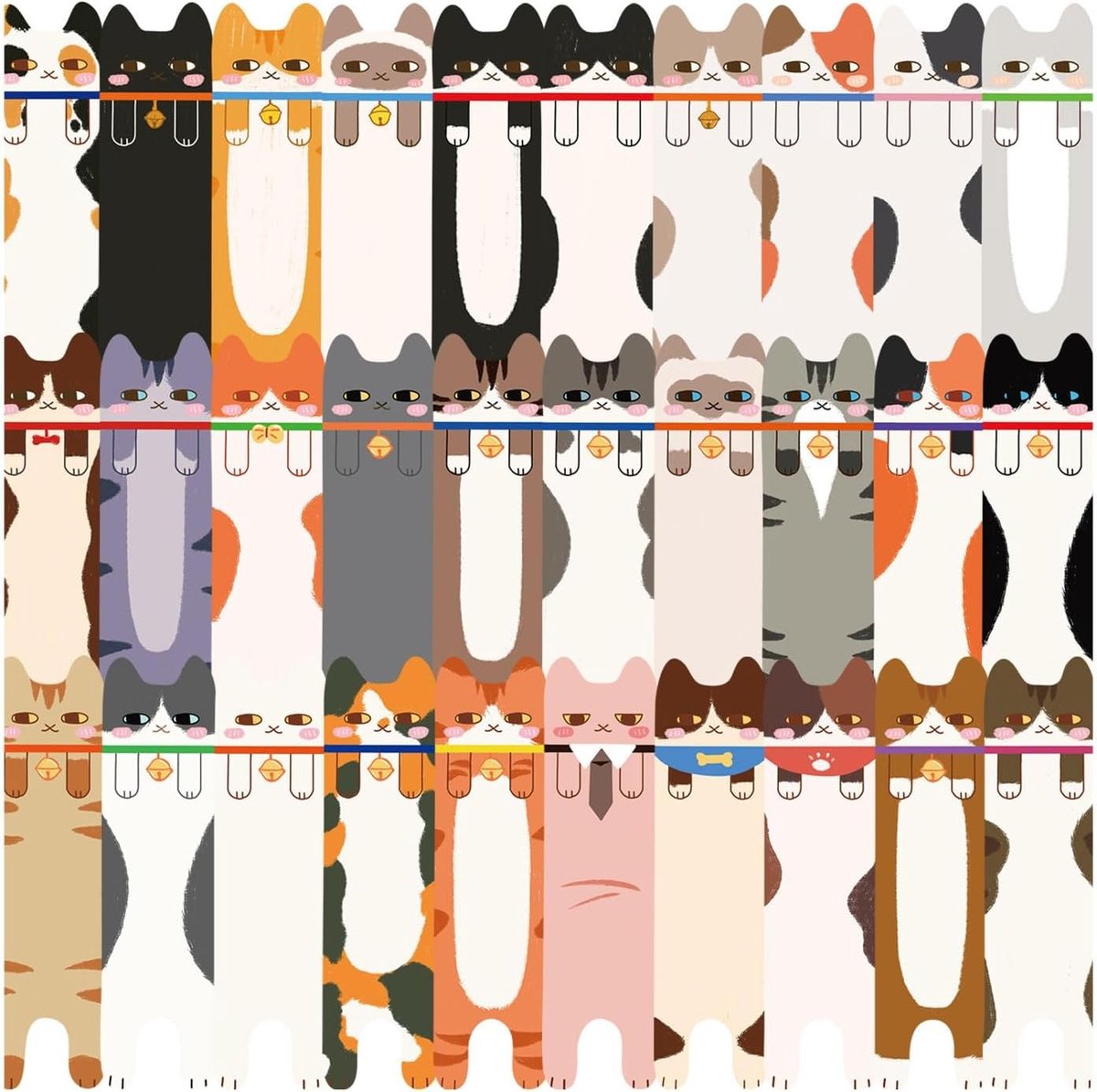30-delige leeswijzer set met schattige kattenmotieven, dubbelzijdige bladwijzers voor kinderen, studenten en docenten, ideaal voor boekenliefhebbers