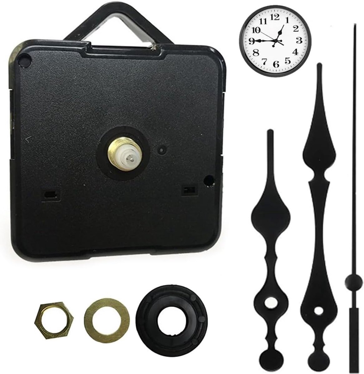 SnelShoppen - Wandklok Beweging - Quartz Klokonderdelen voor Reparatie en Vervanging - 16 mm Schachtlengte - Perfect voor DIY Wandklokken, Borduurwerk