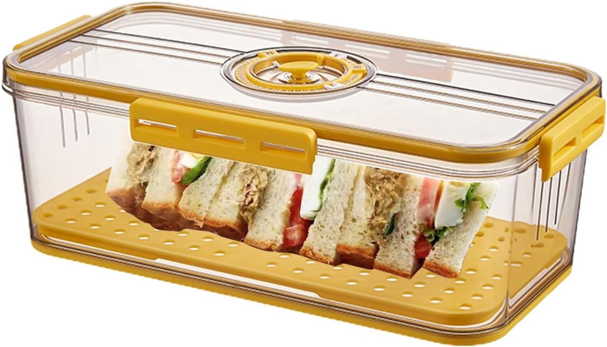 Broodtrommel met Tijdweergave - Broodbak Broodbox - Brood Vers Houden - Luchtdicht met Luchtventiel