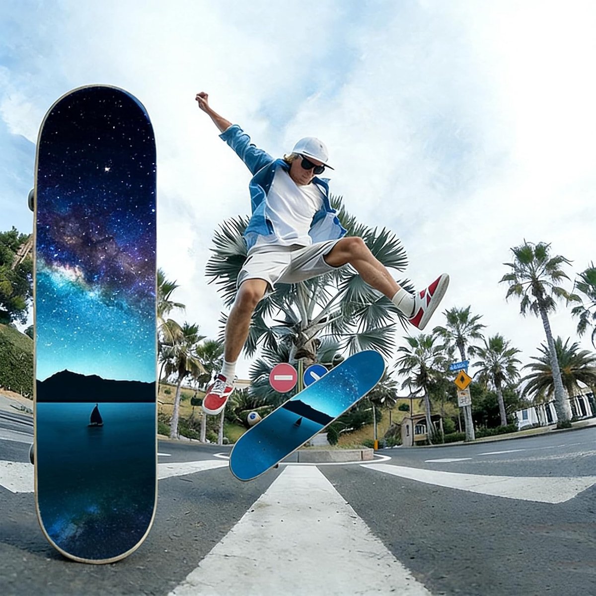 Anti-slip Griptape voor Skateboards en Longboards, Hoge Slipweerstand, Ideaal voor Stunts en Accessoires, Blauw