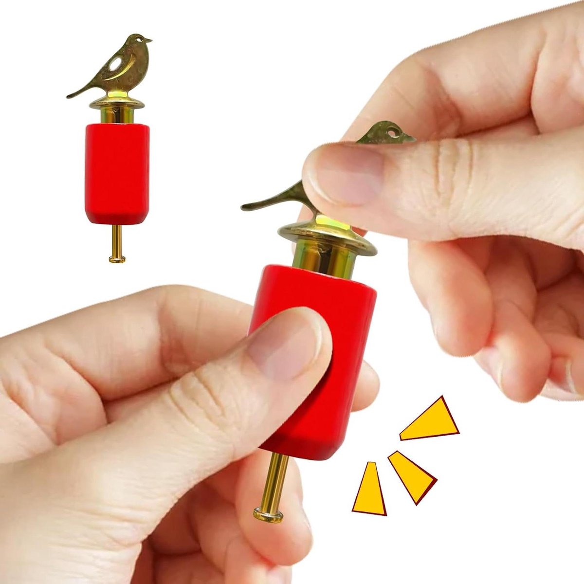Vogel Fluitje - Vogelroep Fluit - Natuur Geluiden Nabootsen - Batterijvrij Geluid - 6x1.5cm - Rood
