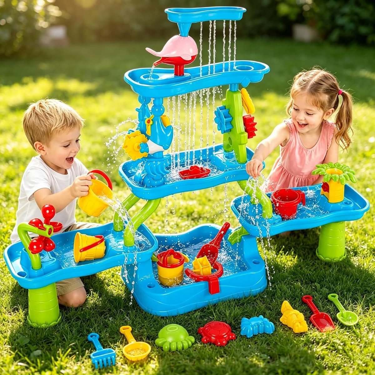 JCP® Watertafel - Watertafel Speelgoed - Zand en Watertafel - Blauw - 40cm x 30cm x 18cm