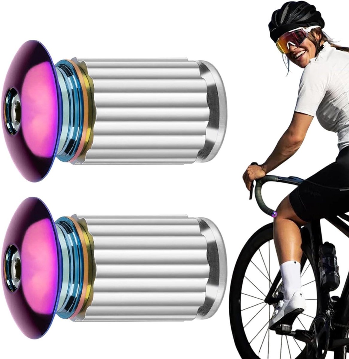 Stuurdoppen Fiets - Handgreepdoppen Grips - Fietsen Verbeteren - Uitbreidingsstructuur - 8 x 4 x 2.4 cm - Kleurrijk