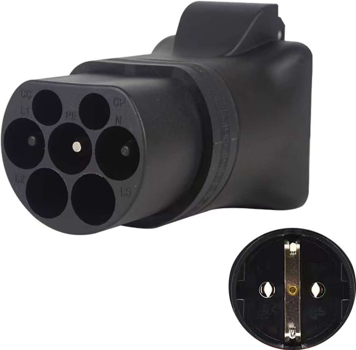 SnelShoppen - Type 2 naar Schuko adapter laadzuil laadadapter 16A 3,5KW 220V voor elektrische scooters, rolstoelen en meer