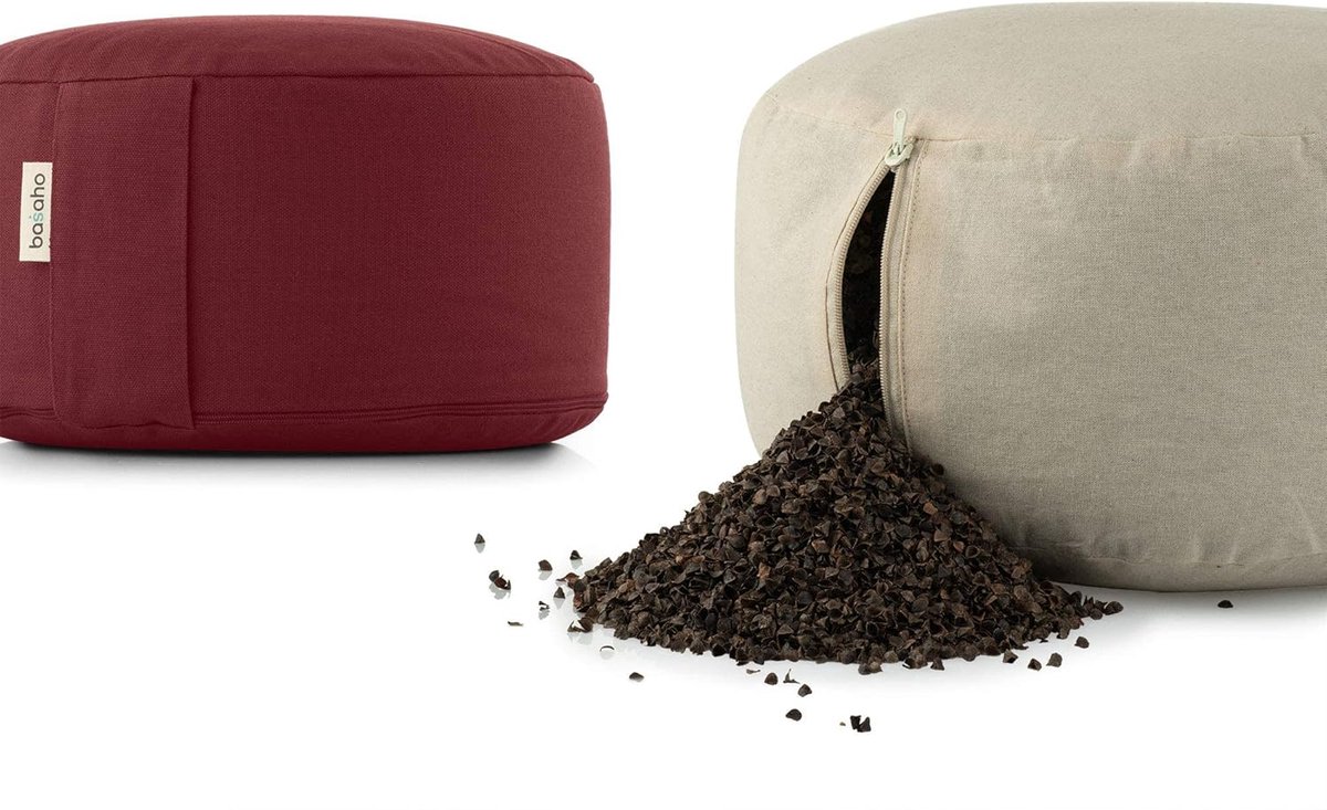 SnelShoppen - Zafu Meditatiekussen - Ergonomisch Ontwerp - Organisch Katoen - Boekweit Kappen - Afneembare Wasbare Hoes - Comfortabel en Duurzaam - Id