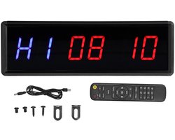 LED Interval Timer voor Fitness Training - Stopwatch met Afstandsbediening voor Thuis Gym, Boksen en CrossFit Activiteiten