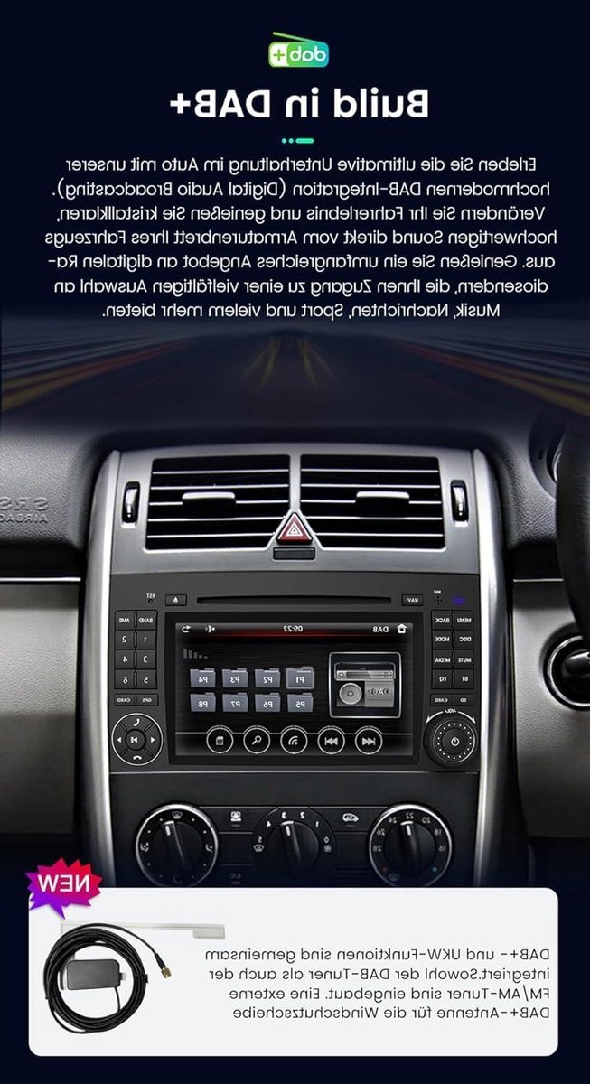 DAB Adapter Auto - Digitale Radio Ontvanger - Autoradio Upgrade - Plug and Play - 3 meter kabel - Zwart