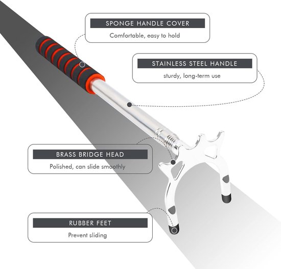 Biljart Cue Stick Bridge Set - Intrekbare Biljartkeu met Verwijderbare Brugkoppen en Accessoires voor Pooltafel van Merkloos — afbeelding 2