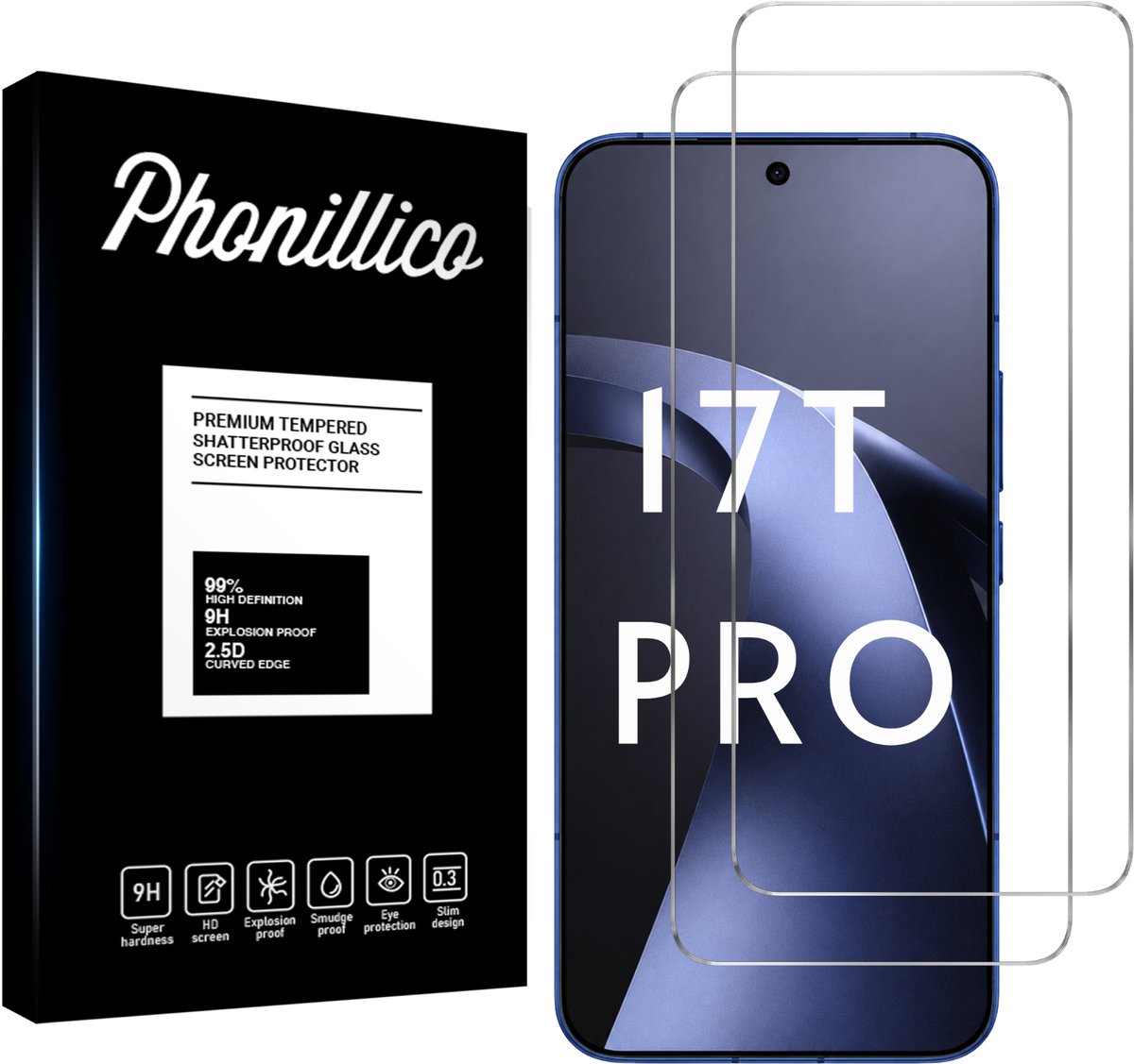Screenprotector geschikt voor Xiaomi 17T Pro - 2 stuks Beschermglas van glas Transparante glazen schermbeschermfolie