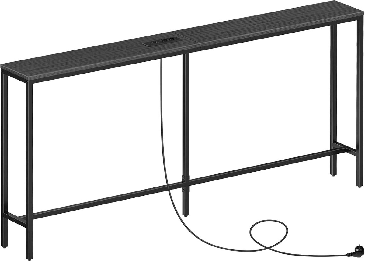 Slanke Consoletafel met Laadstation, Bijzettafel van 160 cm, Tafel in