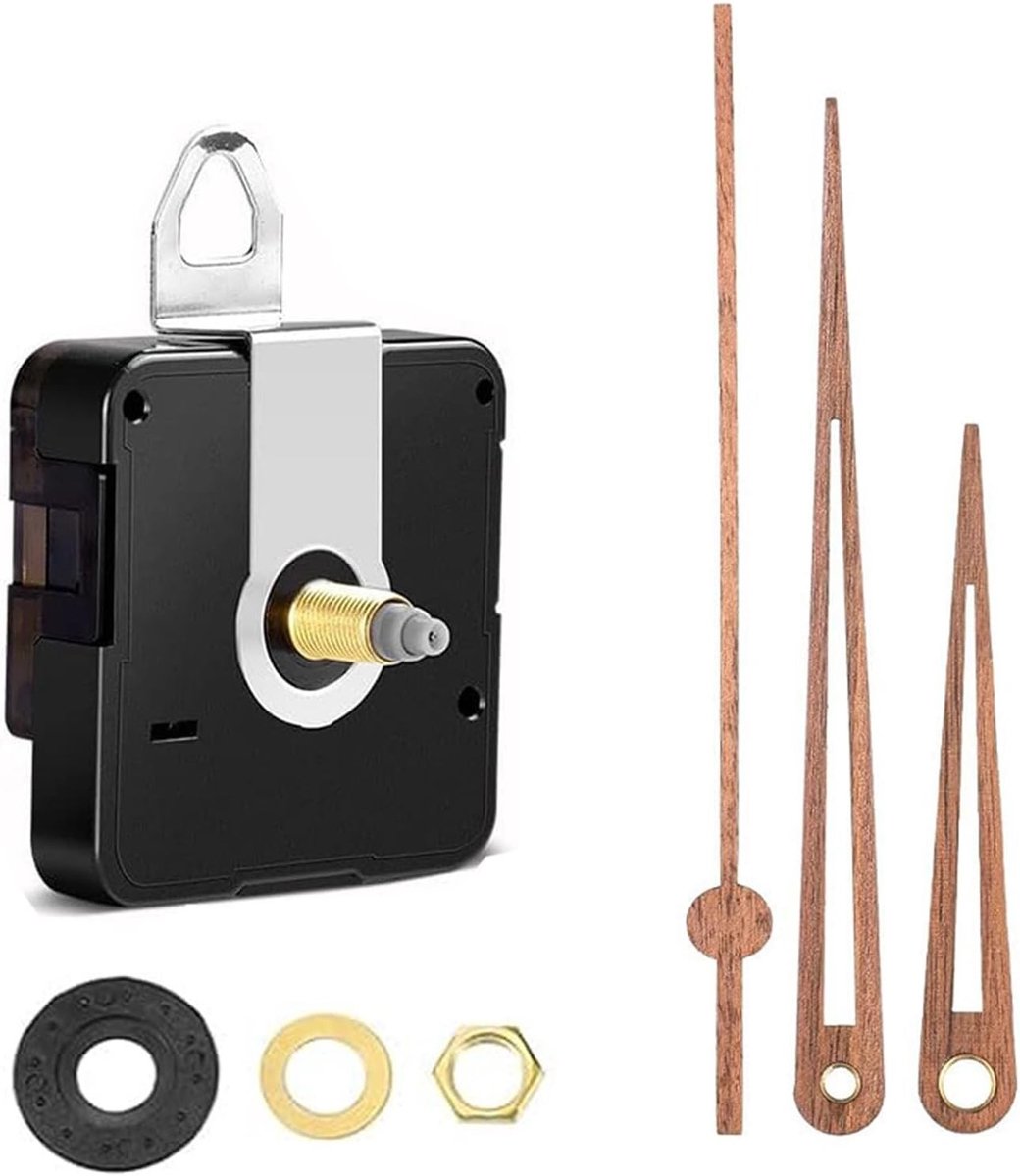 Stille Quartz Klokmechanisme voor DIY Wandklokken met Secondewijzer, Geschikt voor 30 cm Uurwerken, Vervangende Grote Wijzers (75/112/104mm)