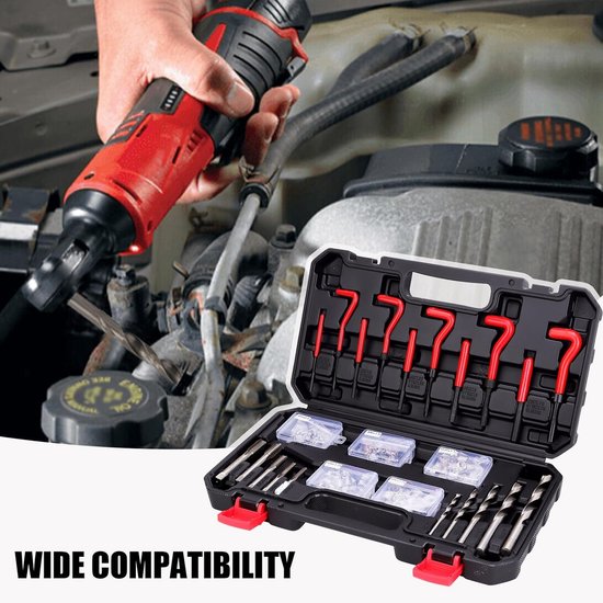 Reparatieset voor metrische schroefdraad 131 stuks — afbeelding 4