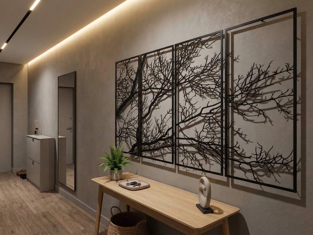 Wanddecoratie Boom, Houten Wandbeeld, 3D Wanddecoratie voor Thuis, Moderne Beelden voor Huis Kantoor Slaapkamer, Woonkamer en Keuken - 168x100cm