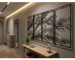 Wanddecoratie Boom, Houten Wandbeeld, 3D Wanddecoratie voor Thuis, Moderne Beelden voor Huis Kantoor Slaapkamer, Woonkamer en Keuken - 168x100cm