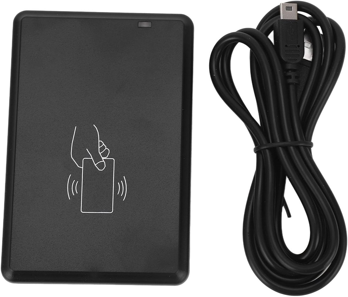 -lezer, Smart USB 13.56MHz ID IC -kaartlezer, Plug and Play Snelle Lezen RFID -scanner voor Access Control System, Home Security (Black)