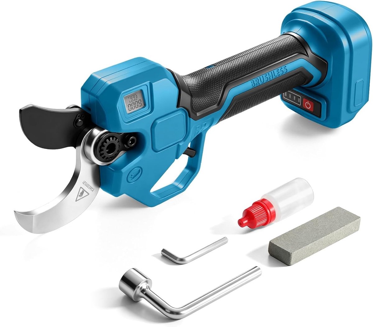 Accu Snoeischaar met Borstelloze Motor, Max. Opening 50 mm, LCD Display, Ideaal voor Bomen en Fruitbomen