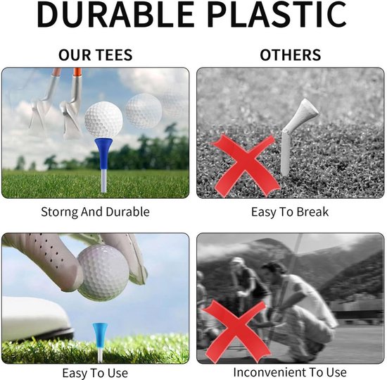Tees Kunststof Rubber Kussen Lange Tees Duurzame Gemengde Kleuren of — afbeelding 2