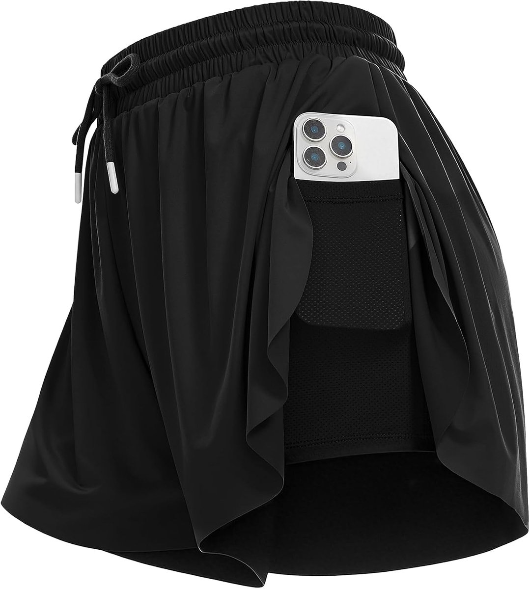 Shorts met hoge taille, voor joggen, gym, yoga, training, sportbroek