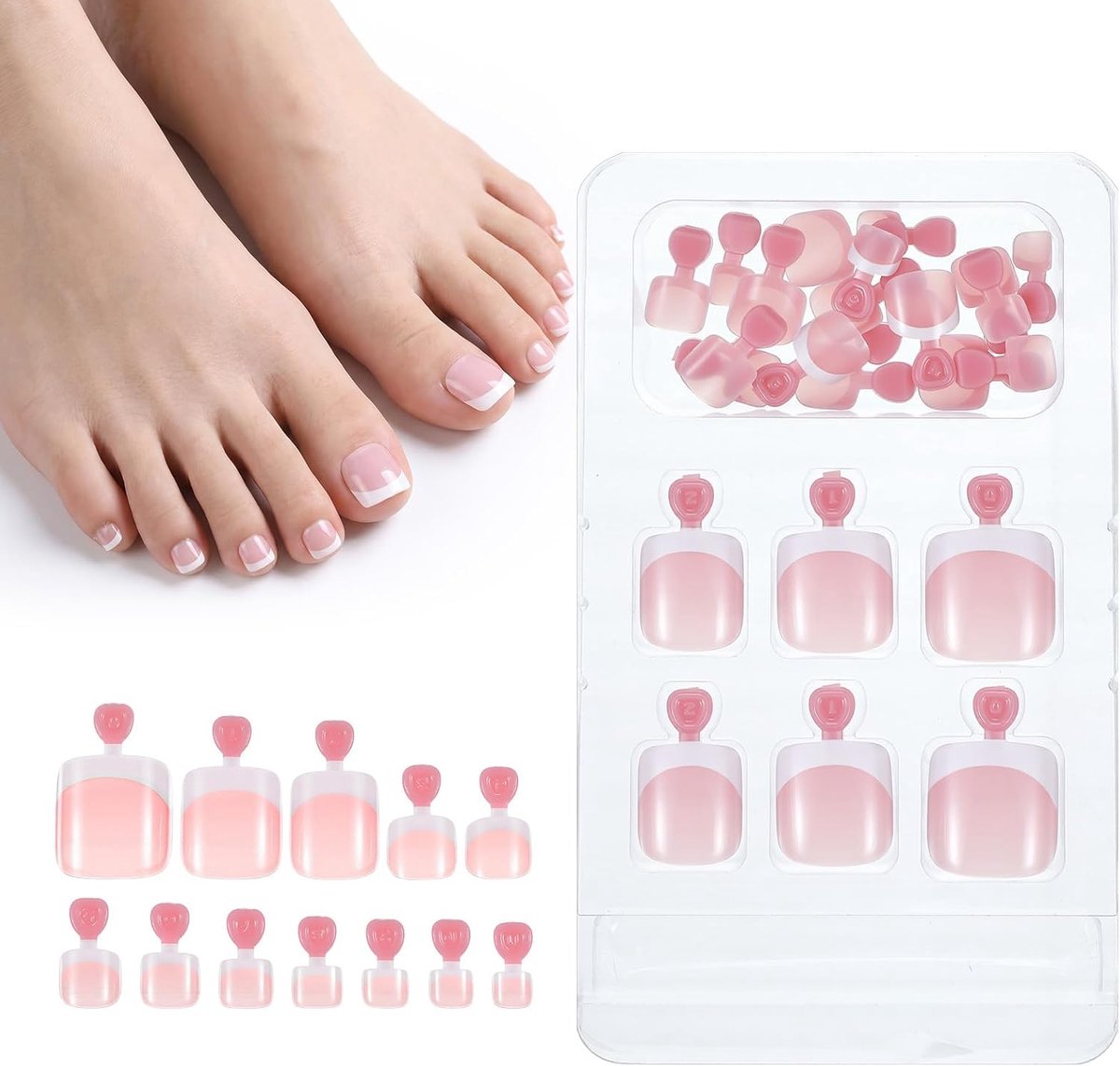 24 stuks Press-on nagels, teennagels, herbruikbare Press-on