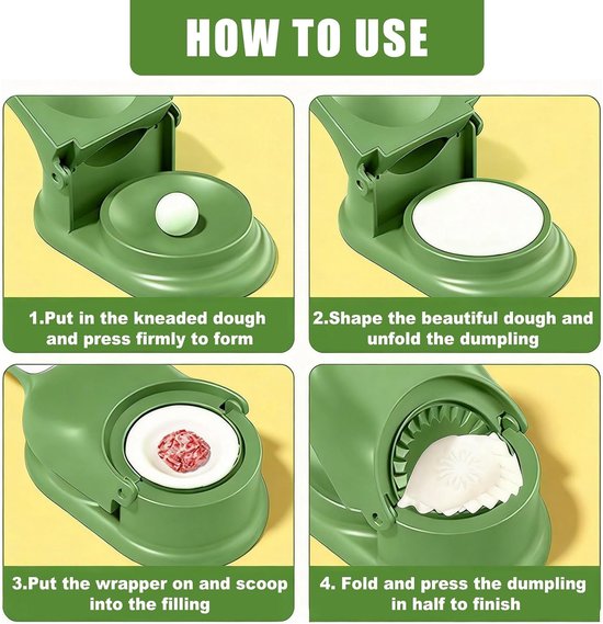 6 stuks dumpling maker, ravioli maker, dumplingvormer, ravioli in 3 maten en 3 ronde uitsteekvormen, Pierogi en Gyozas, klein/middel/groot B — afbeelding 5