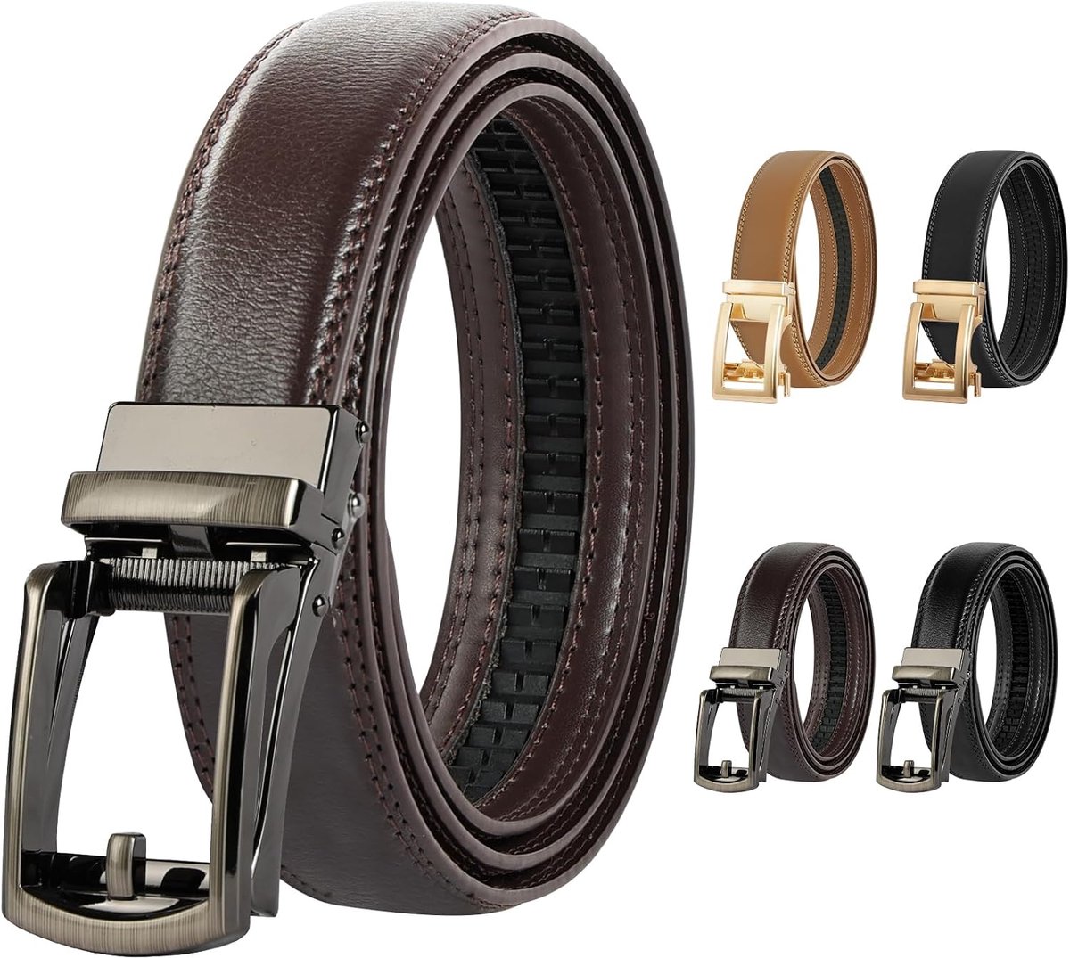Riem voor dames en heren, automatische leren riem, verstelbaar, riem