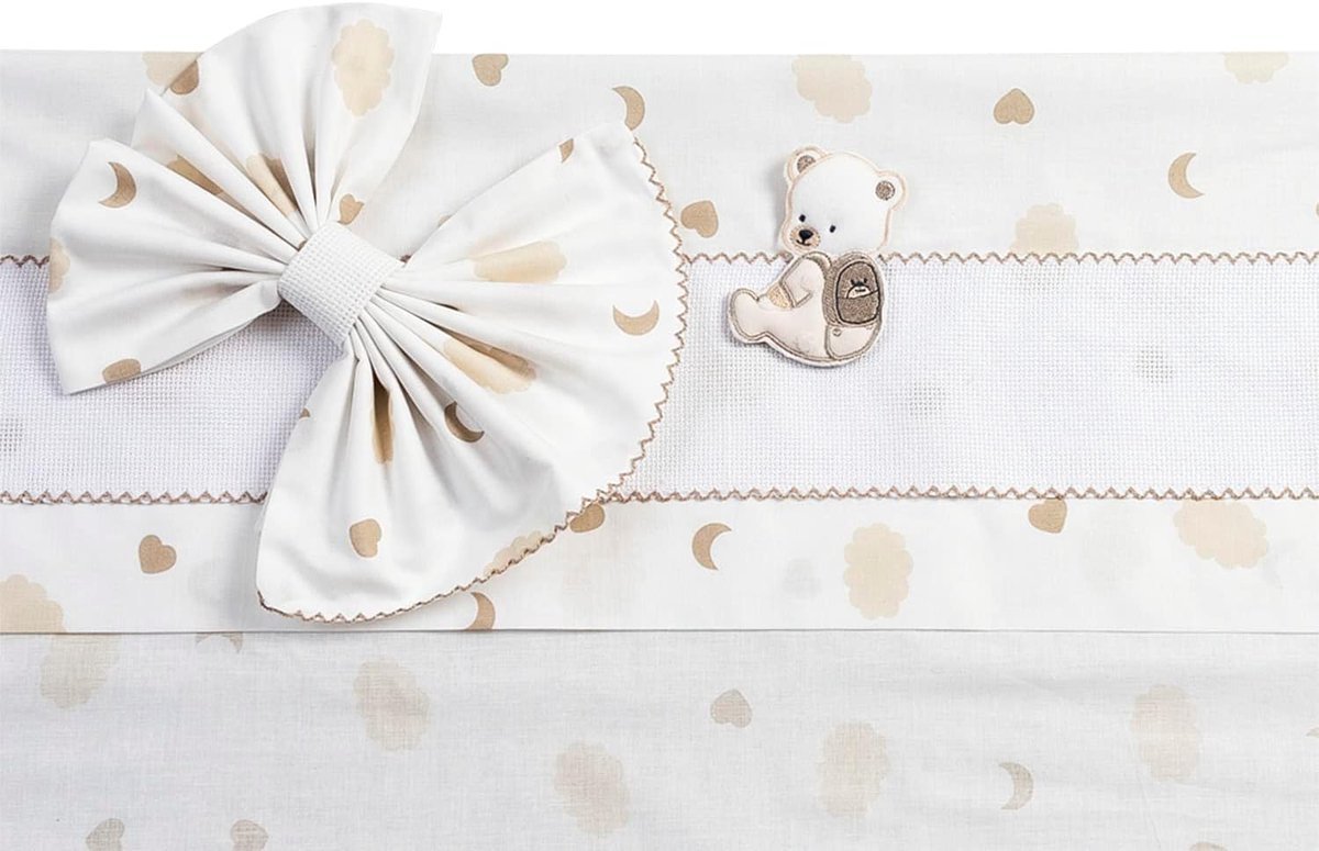 3-delige beddengoedset voor kinderwagen, motief: taupe, 1 hoeslaken
