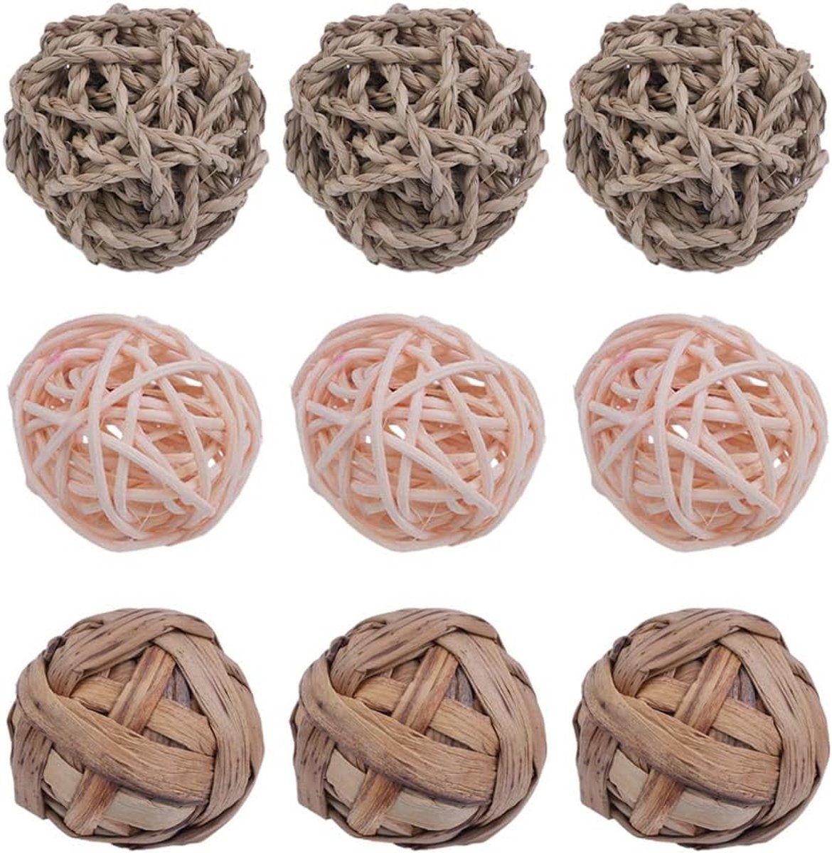 9 Stuks Konijn Kauwbal Hooi Gras Huisdier Ballen Kleine Dier