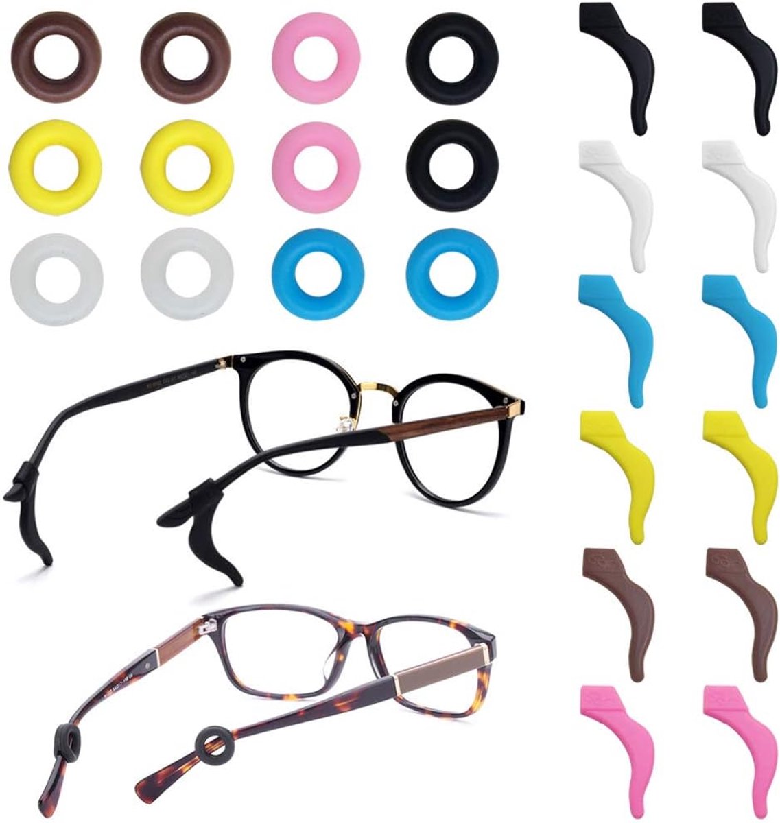 12 paar Eyewear Retainers, Siliconen Anti-Slip Brillen Temple Tips