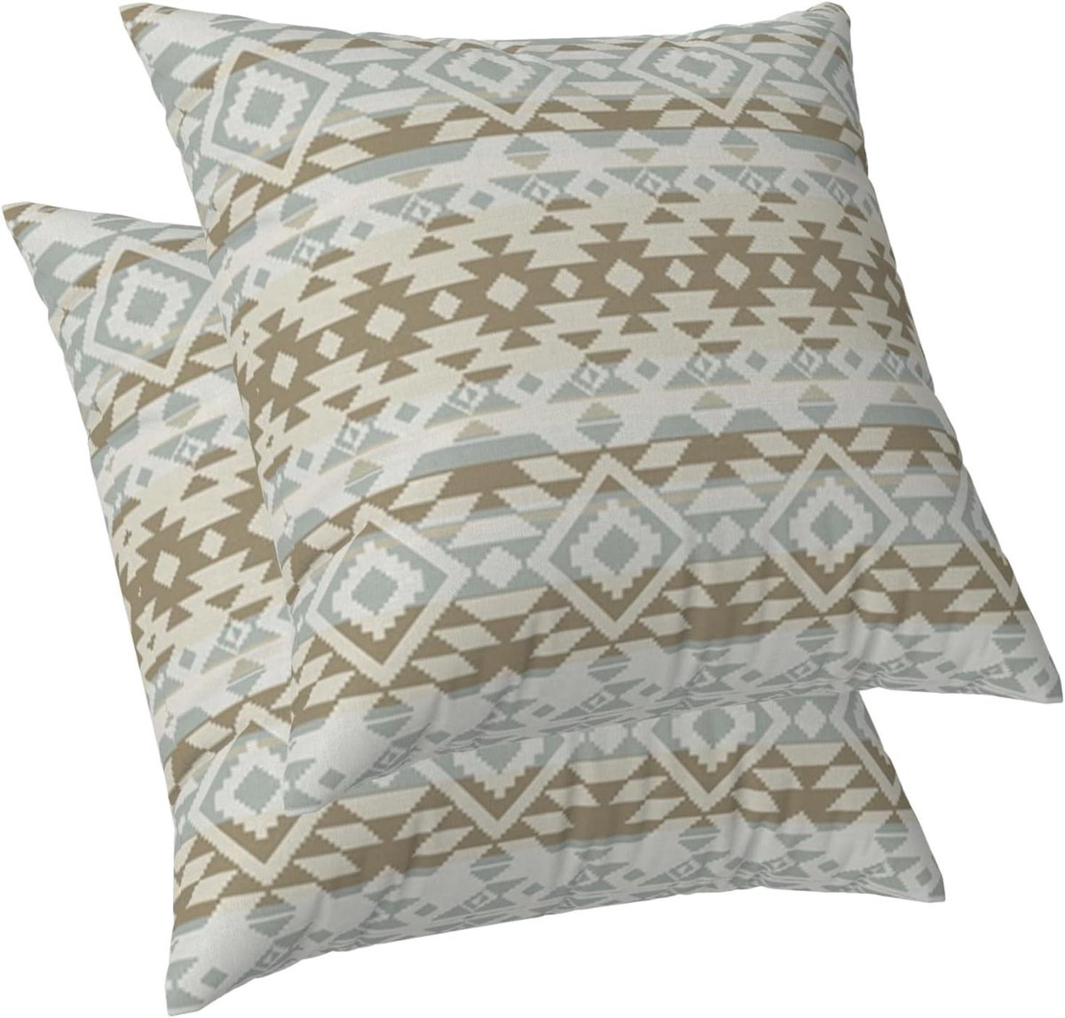 Boho kussenslopen met Azteekse en Indiase patronen, handgemaakt, dubbelzijdig linnen, 45 x 45 cm, perfect voor woonkamer en beddecoratie