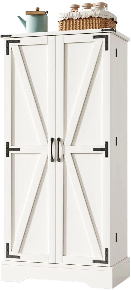 Dressoir Wit - Moderne Opbergkast met 2 Deuren, LED