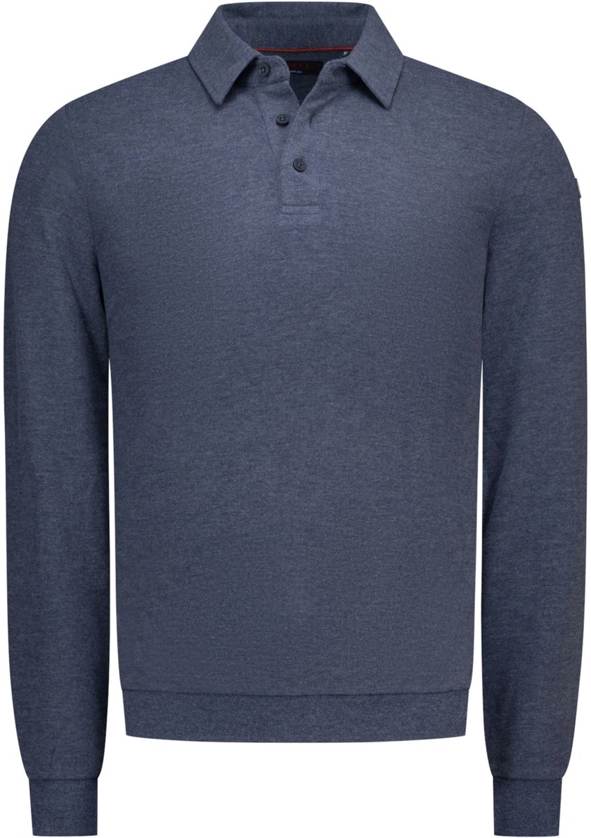 New Zealand Auckland Poloshirt Polo Long Sleeve 26gn202 Oxford Navy Melange Mannen Maat - XL