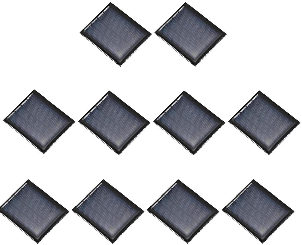 Mini Zonnepanelen - Zonnecellen Fotovoltaïsch - Doe-het-zelf Projecten - Energie Besparend - 10 stuks 36x30mm - Zwart