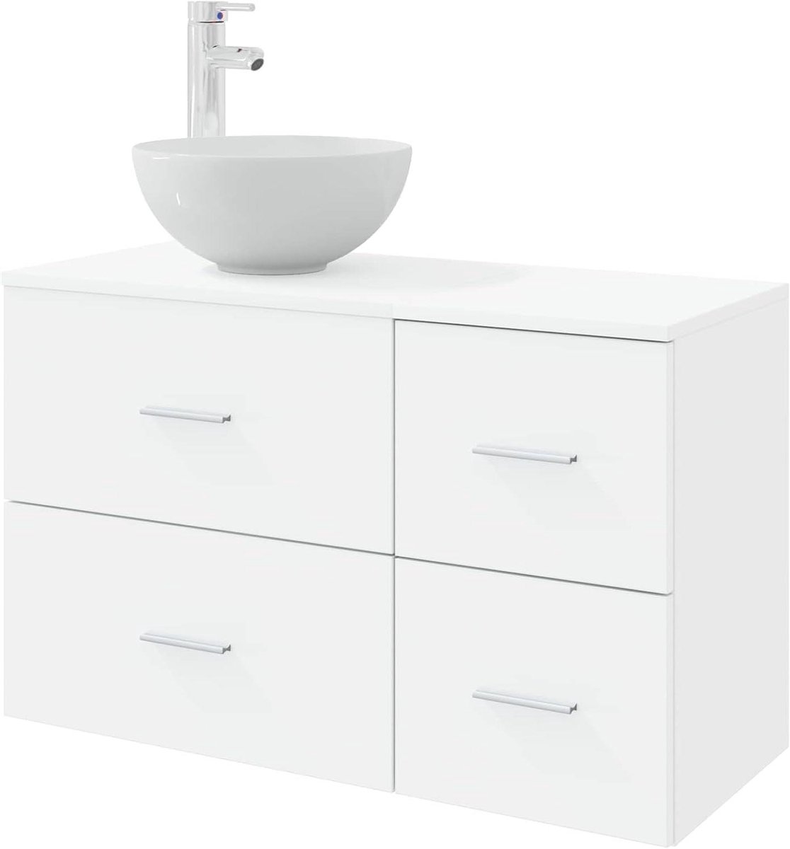Badkamermeubelset - Badkamerkast Set - Badkamer Organisatie - Moderne Eenvoud - 49.5x41x80cm - Wit