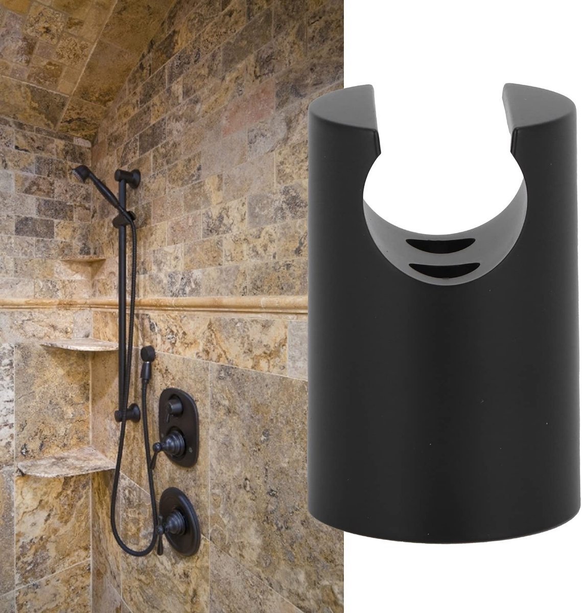 Dailygoods- Douchekop Houder 360 Graden Verstelbaar - Douchekophouder - Badkameraccessoires - ABS - Inclusief Schroeven - Lichtgewicht 24 g - Douchehouder