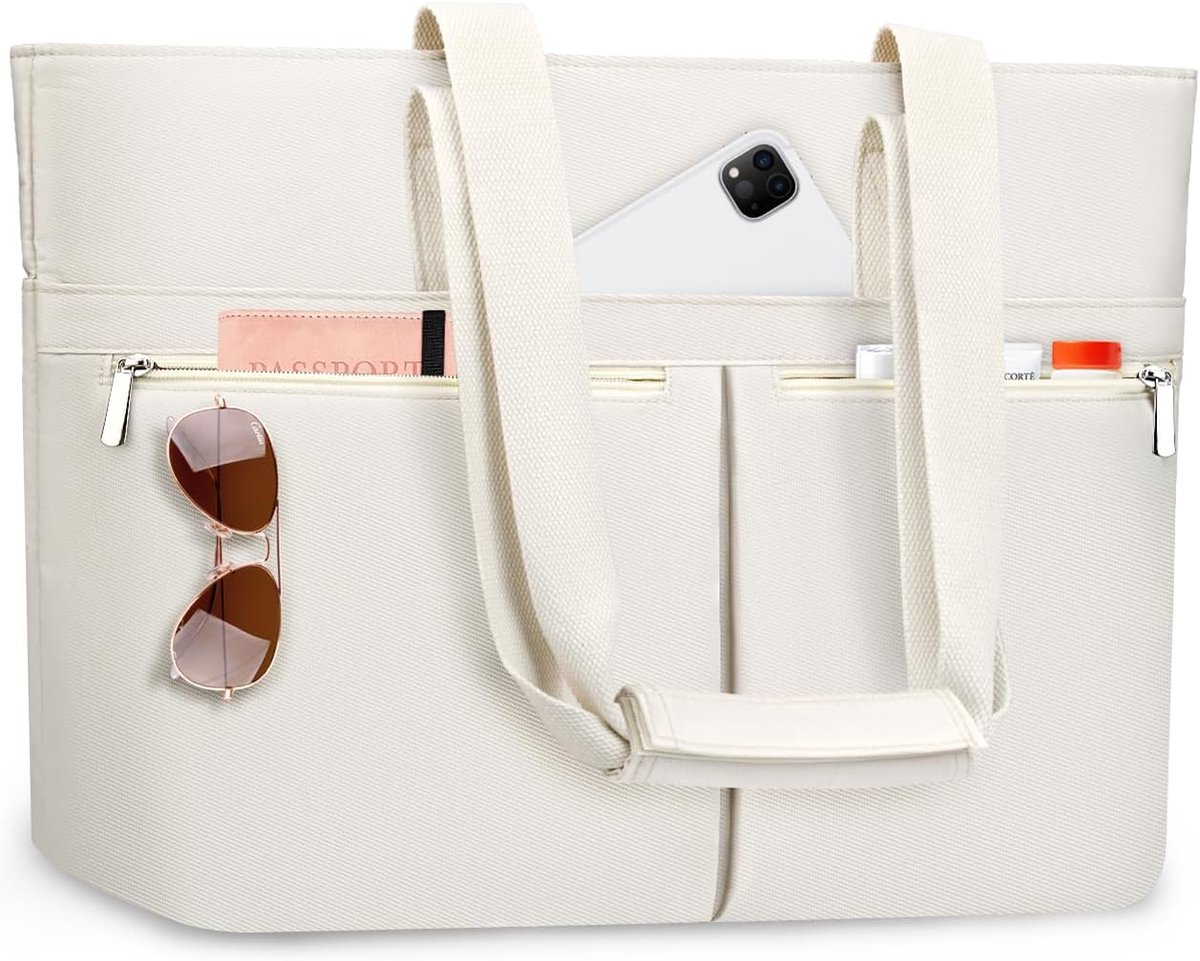 Strandtas voor dames, groot, XXL, familie, strandtas met ritssluiting en meerdere zakken, opvouwbare reistassen, strandtas, shopper