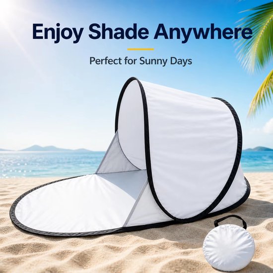 Draagbare Automatische Opvouwbare Strandtent met UV-Bescherming - Pop-up Zonnescherm, Strandtent, Kampeertent, Schuiltent voor Strand, Kamperen, Picknick, Vissen en Outdoor - Blauw — afbeelding 4
