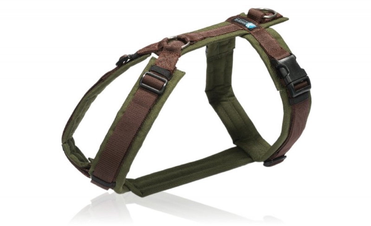 AnnyX Hondentuig XS Limited Edition Olijfgroen Bruin – Ergonomisch Y-Tuig – Verstelbaar Comfortabel Hondenharnas