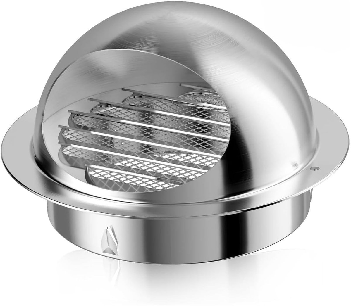 Dailygoods- Ventilatierooster weerbestendig - Ronde ventilatiekap - Roestvrij staal - Insectennet - 100 mm luchtkap - Verstelbare gesp - Afvoerrooster