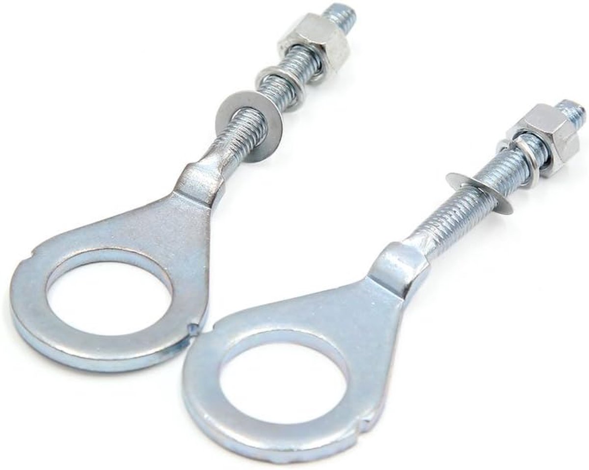 sourcingmap 2 stks 18 mm Dia gat metalen ketting Axle Adjuster Tensioner voor Motorbike