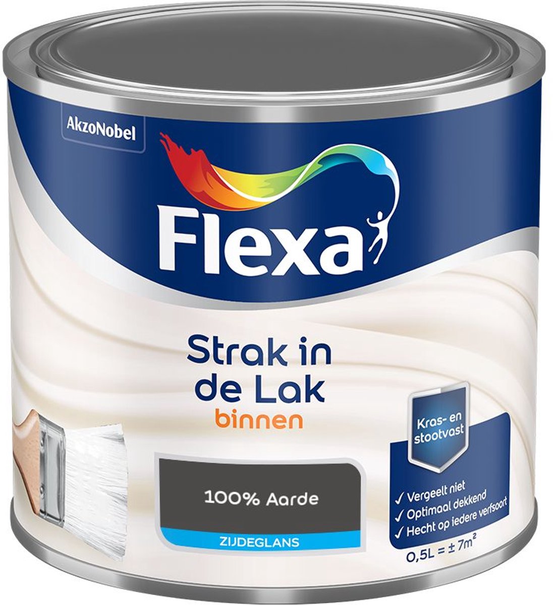 Flexa - Strak In De Lak Binnenlak Zijdeglans - 100% Aarde - Mengverf - 500 Ml