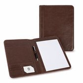 NEGOTIA Vintage Abbey - Porte-documents en cuir A4 - Porte-documents de conférence en cuir pour bloc-notes A4 - Carnet de notes en cuir - Marron foncé